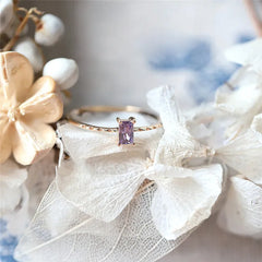 Vintage Purple Zircon Ring for Women All-match Jewelry