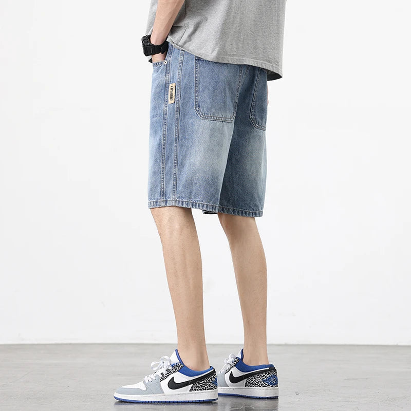 Style Fashion Shorts Baggy Straight Denim Vintage Short Casual