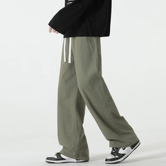 Baggy Wide-leg Pants Fashion Streetwear Casual Elastic Waist Trousers