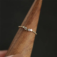 Plated Ring Sparkling Zircon Star Ring All-match Jewelry