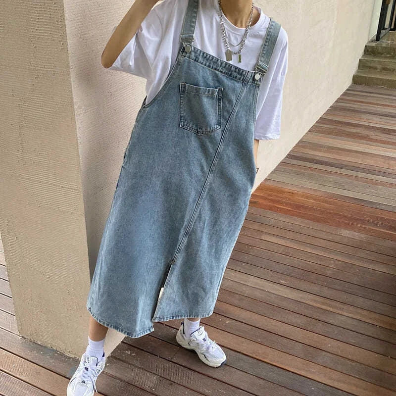 Summer Denim Overall Dress Women Sleeveless Jeans Fashion