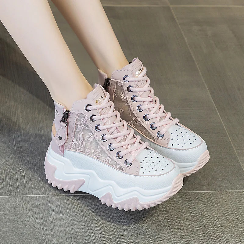 Women Zipper Platform Walking Shoes Summer Style