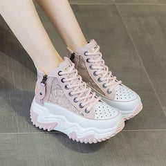 Women Zipper Platform Walking Shoes Summer Style