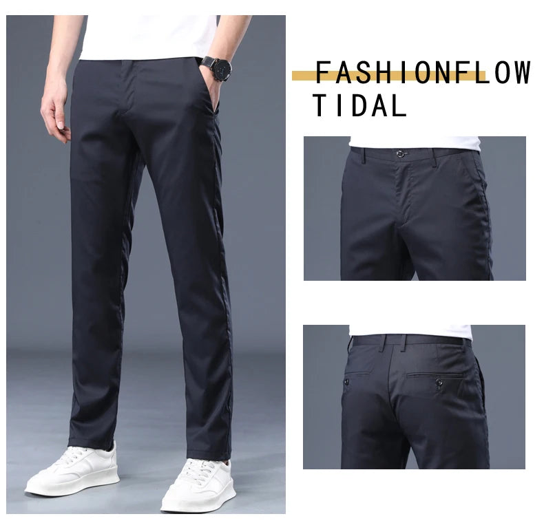 Summer Fabric Men's Thin Casual Pants Classic Fashion Regular Clothes