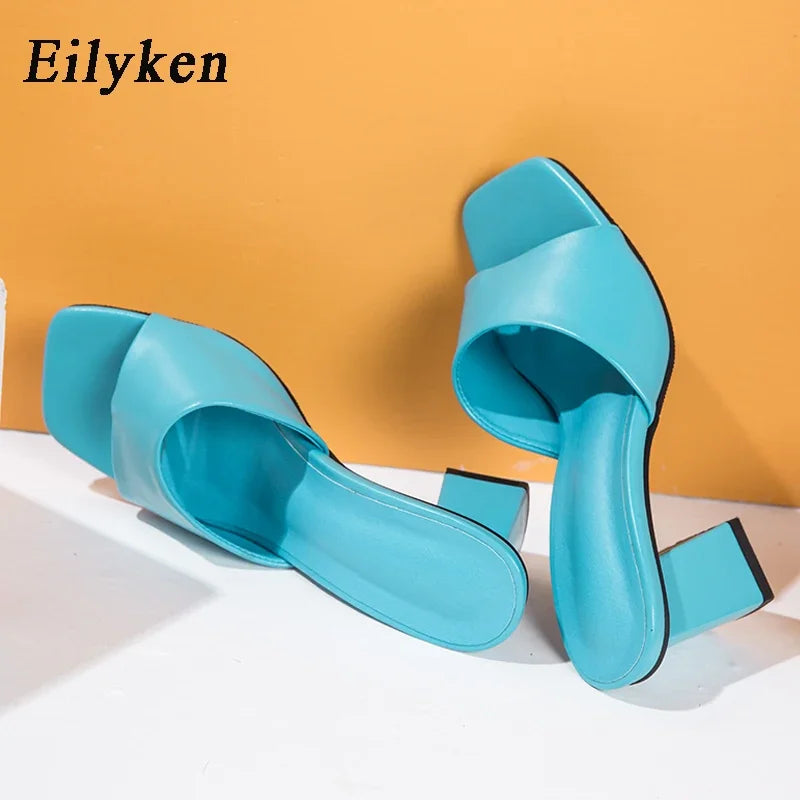 Women Slipper Outdoor Elegant Sandals Square High Heels