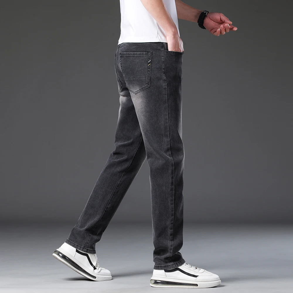 Men's Baggy Jeans Vintage Washed Denim Straight Pants