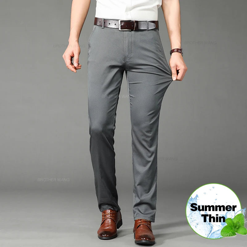 Men's Thin Casual Pants Elastic Comfortable Fashion Business