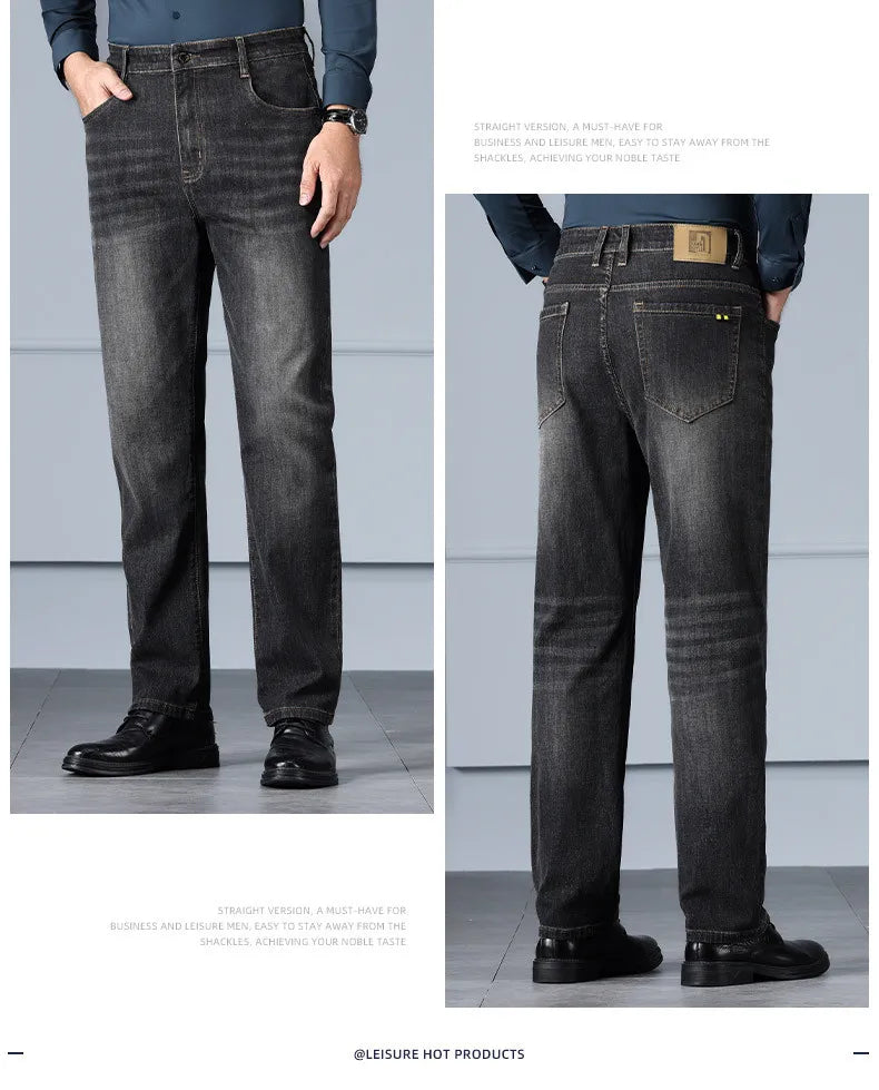 Business Casual Straight Jeans Loose Large Size Trousers