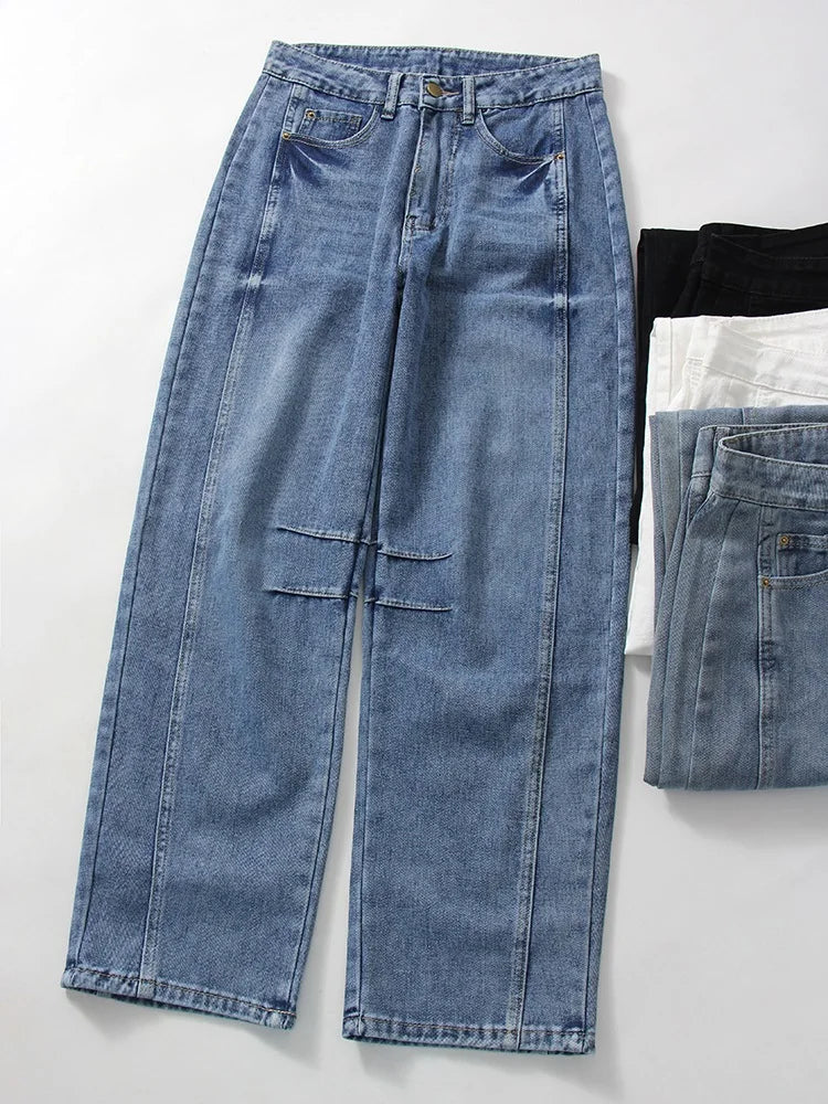 Baggy Streetwear Loose Low Waist Blue Wide Leg Jeans