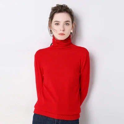 Women Sweater Turtleneck Shirts Fashion  Long Sleeve Pullovers