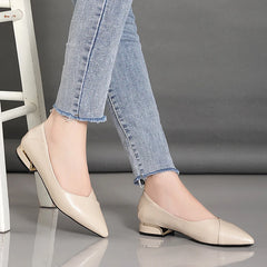 Single Shoes Thick Heel Pointed Toe Shallow All-match