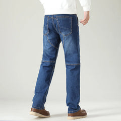 Stretch Stitching Jeans Classic Casual Men's Straight Loose Denim Pants