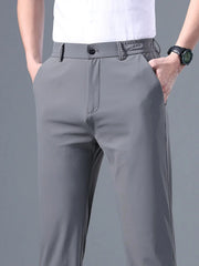 Trousers Men Business Elastic Waist Classic Thin Casual Suit Pants