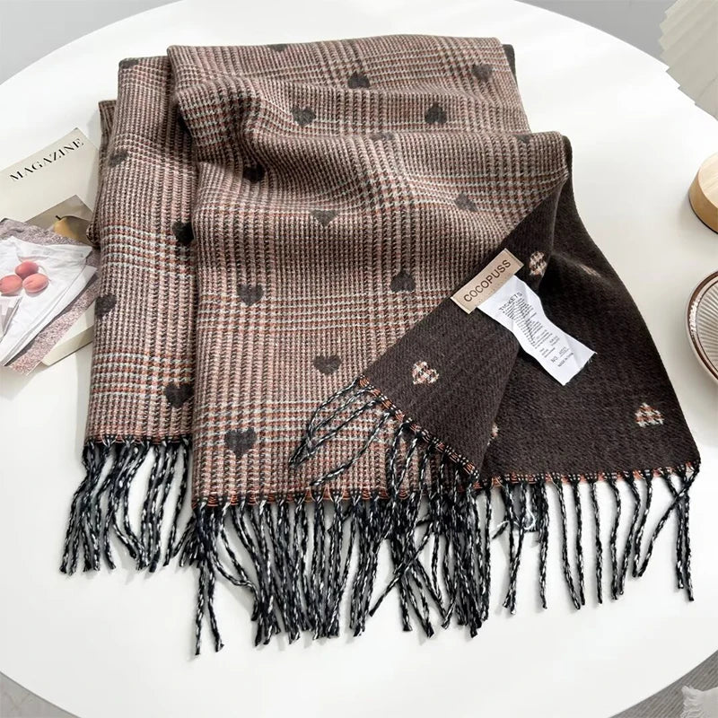 Women Winter Cashmere Scarf Plaid Bohemia