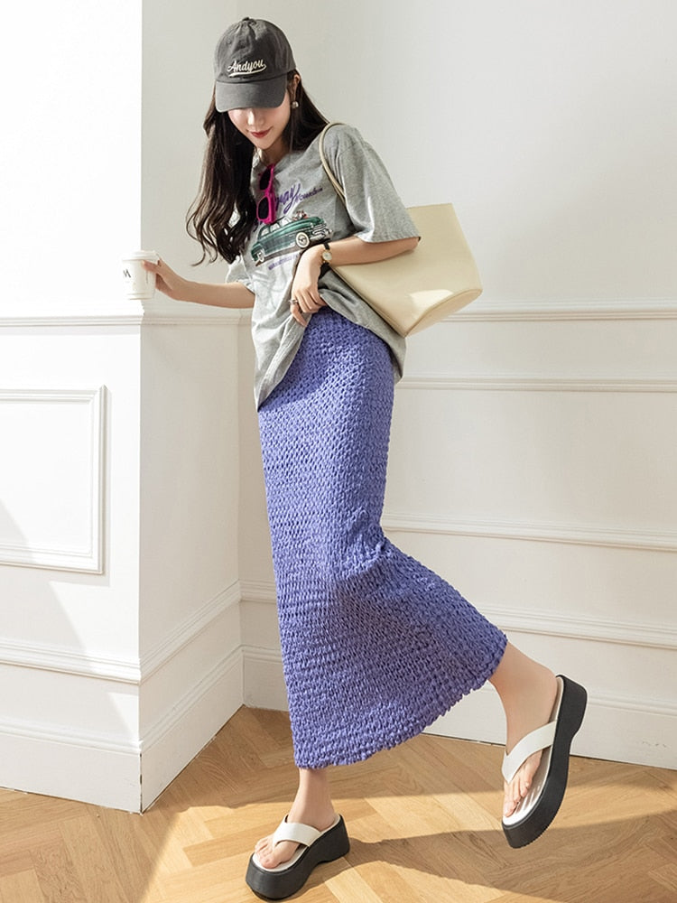 Pencil Midi Long Vintage Mid-length Skirt