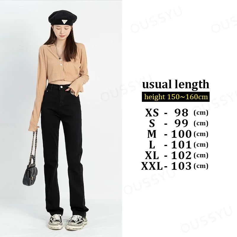 Y2K Straight Jeans Women's Loose High Waist Wide Leg