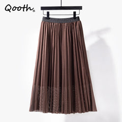 Summer Coffee Pleated Skirt Women Skirts Style Fashion