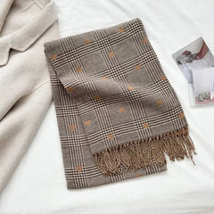 Women Winter Cashmere Scarf Plaid Bohemia