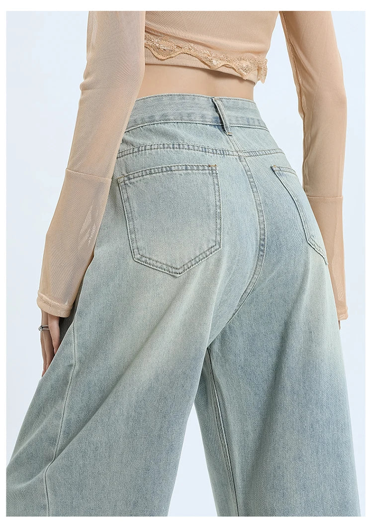 wide leg jeans for women loose fit high waist Jeans retro