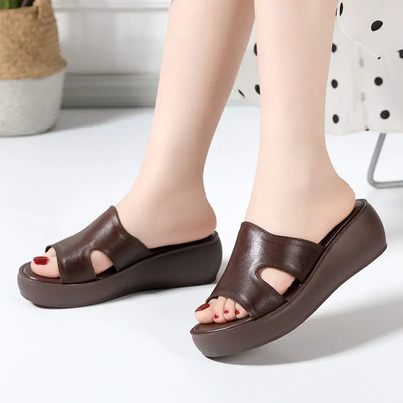 Woman Platform Flip Flops Slipper High Heel Shoes