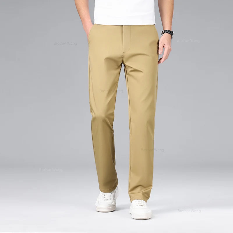 Classic Style Men's Cotton Elastic Casual Pants