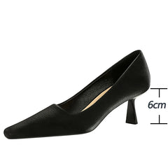 Shoes Spring Heels Square Head Women Pumps Office Shoes