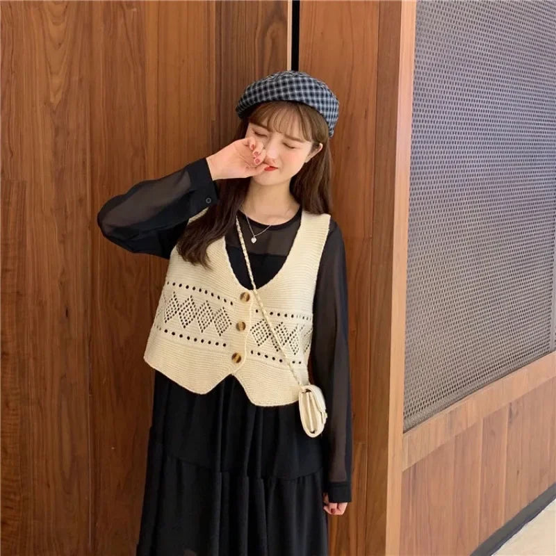 V-neck Sweater Vest Women All-match Chic Comfortable Trendy