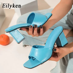 Women Slipper Outdoor Elegant Sandals Square High Heels