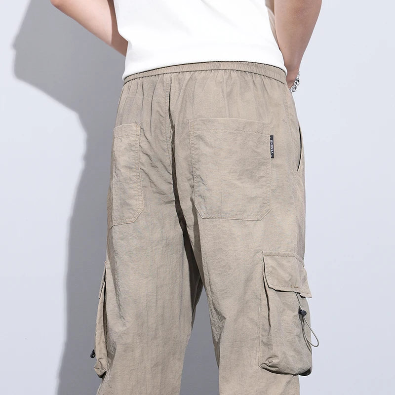 Summer Men's Ultra Thin Baggy Casual Pants Retro Casual