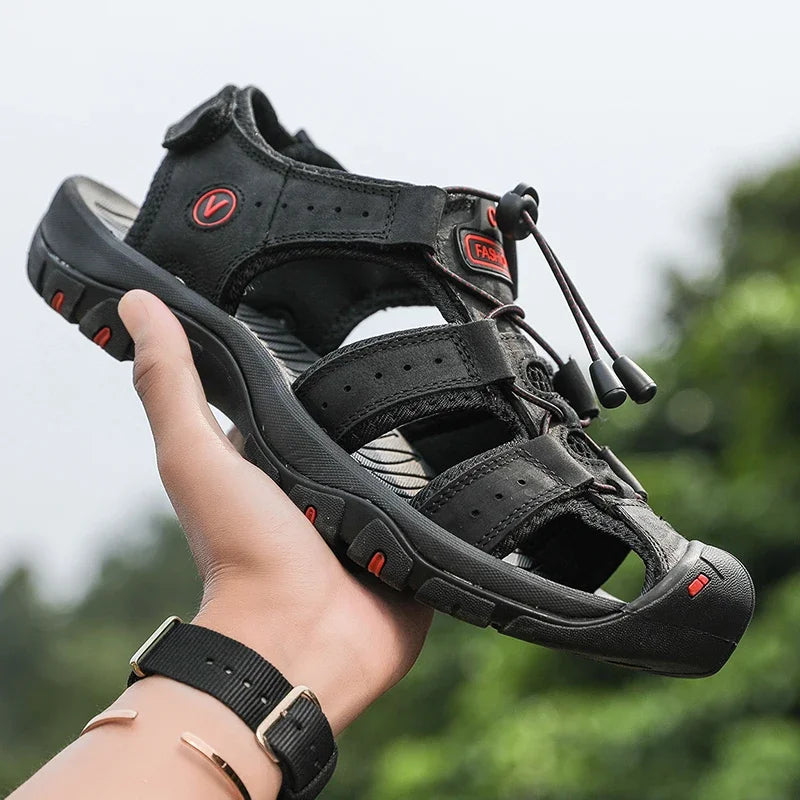 Genuine Leather Men Sandals Summer Men's Shoes Outdoor