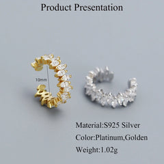 Zircon Clip Earrings Stackable Ear Cuff Style