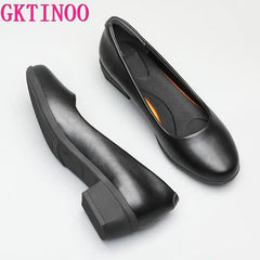 Women's Work Style Pumps Thick Heels Round Head Shoes