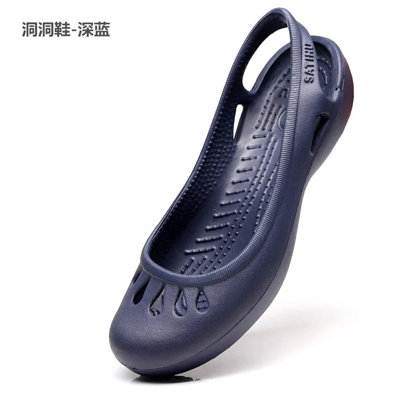 Summer Flat-heeled Hole Baotou Plastic Sandals
