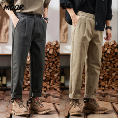 Man Classic Work Stretch Cargo Pants Cotton Baggy Casual Trousers