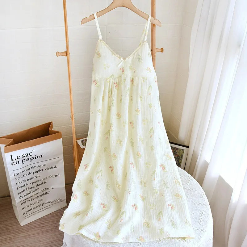 Cotton Crepe Nightdress Comfortable Home Dress