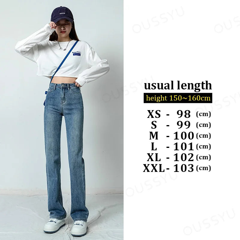 Y2K Straight Jeans Women's Loose High Waist Wide Leg