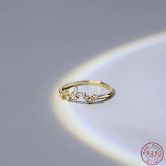 Silver Butterfly Simple INS Shiny Zircon Ring Jewelry Gift
