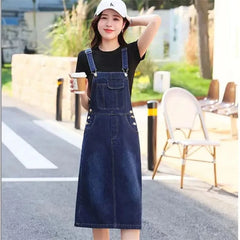 Loose Large Size Denim Strap Dress For Women Jeans Casual Chic