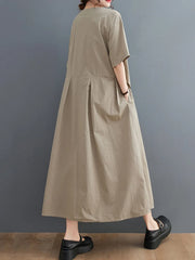 Vintage Patchwork Summer New In Dresses Fashion Short Sleeve