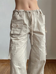 Pocket Patchwork Straight Baggy Casual Cargo Pants