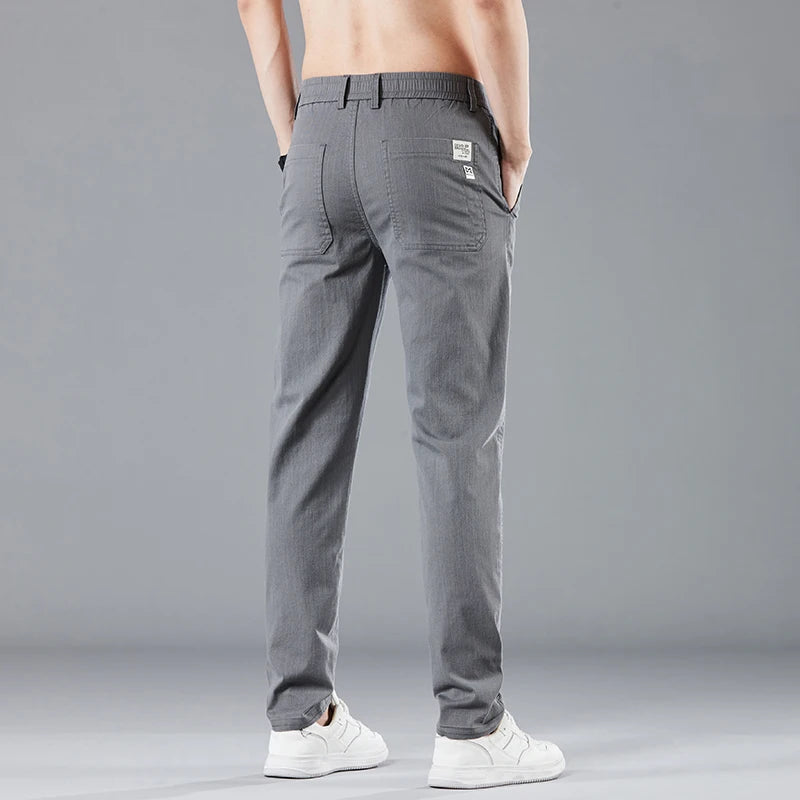 Elastic Waist Design Men's Thin Casual Pants Fashion
