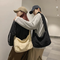 Fashion Messenger Bag Large Capacity Shopping Bag Unisex Canvas