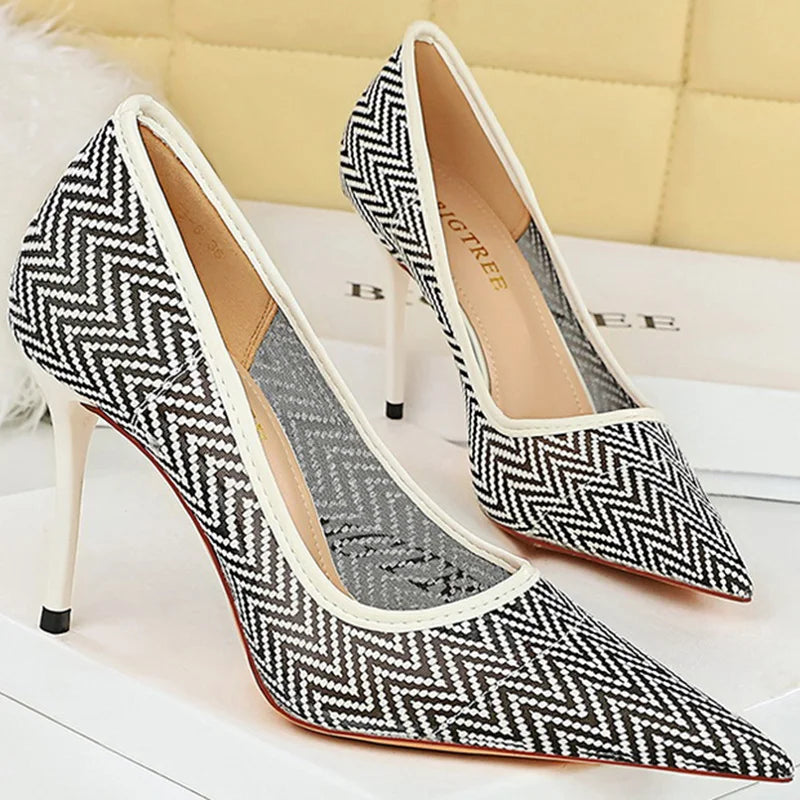 Style 9.5cm High Heels Mesh Sandals Pumps Footwear Office