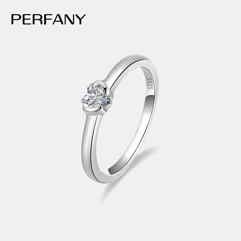 Heart Cut Moissanite Ring for Women Pure Classic Fashion Jewelry
