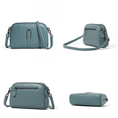 Genuine Leather Crossbody Bag Solid Color Clutch Phone Bags