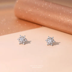 Pavé Zircon Snowflake Earrings for Women Jewelry