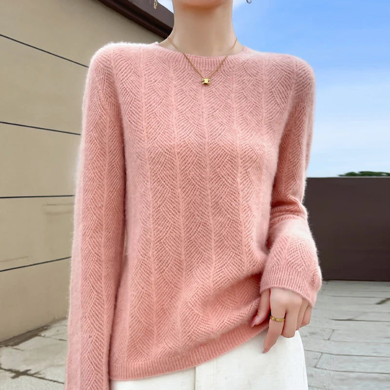 Autumn sweater women's O-neck pullover knit shirt top