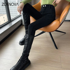 Fleece Skinny Warm Jeans Women Velvet Casual Thick Pencil Pants Basic