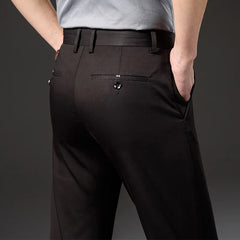 Cotton Stretch Straight Loose Lightweight Pants Men's Business Casual Trousers