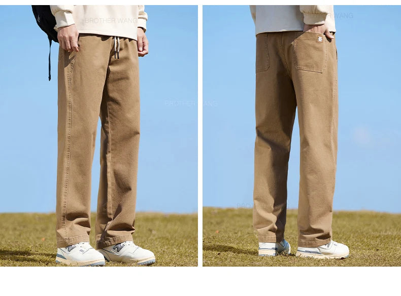 Outdoor Straight Casual Pants Stylish Stretch Fabric Trousers Male